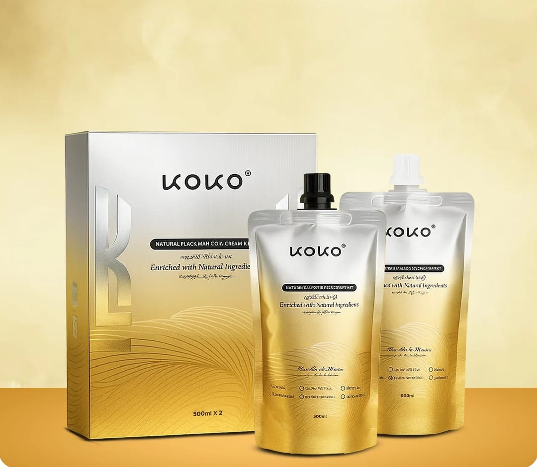 KOKO Professional Hair Color Kit – Natural Black (1000ml x2) Salon Use