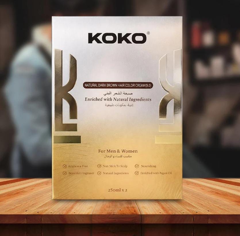 KOKO Professional Hair Color Kit – Natural Black (1000ml x2) Salon Use