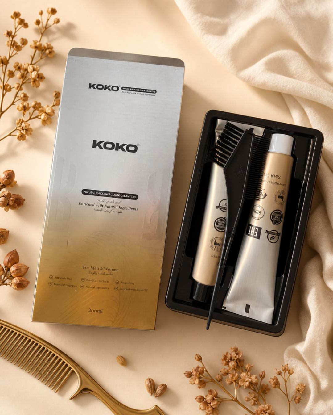 KOKO Professional Hair Color 200ml – Natural Black
