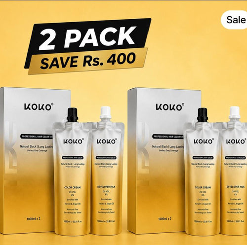 KOKO Natural Black Hair Color Salon Kit 1000ml(2).