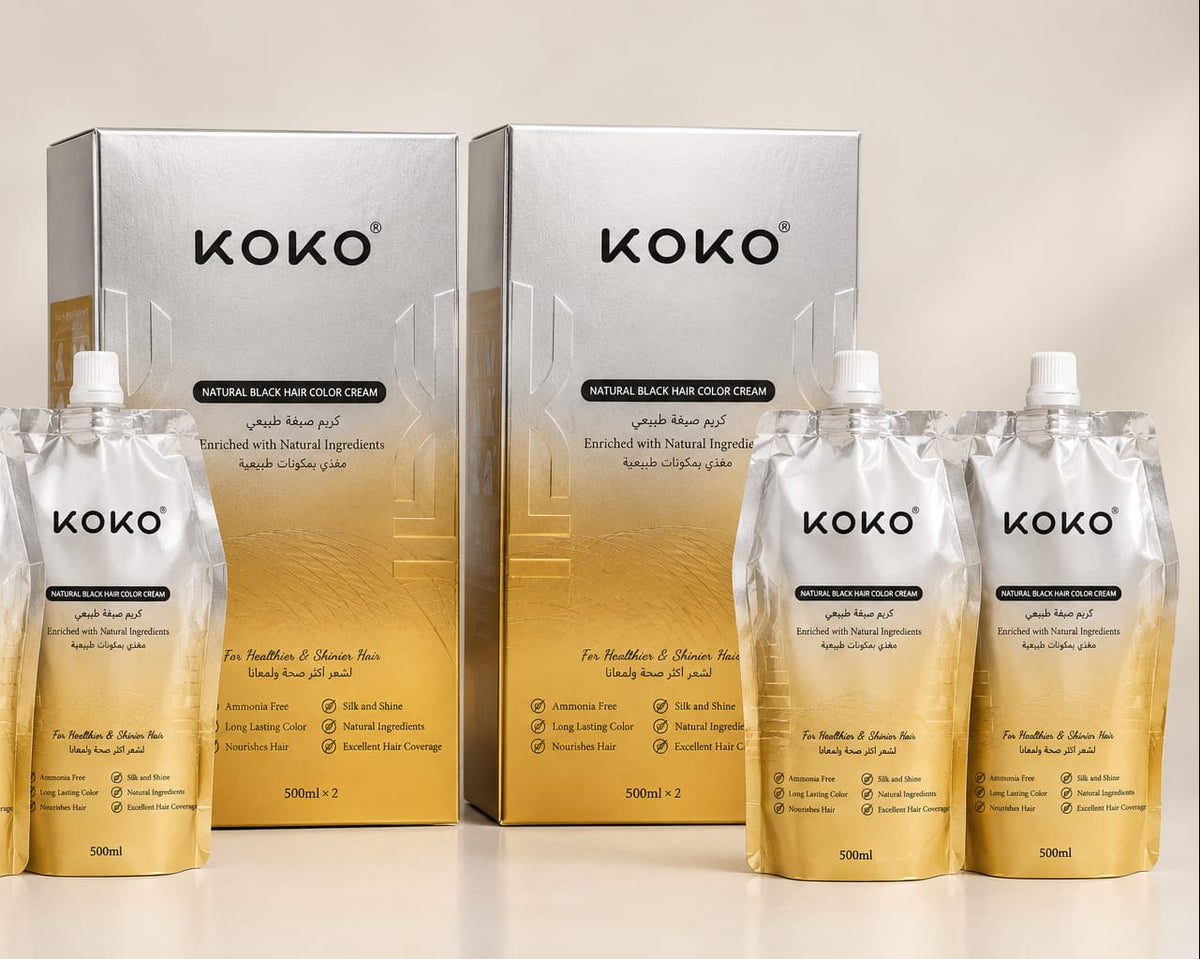 500mldark brown hair color , koko hair color pack pouches image
