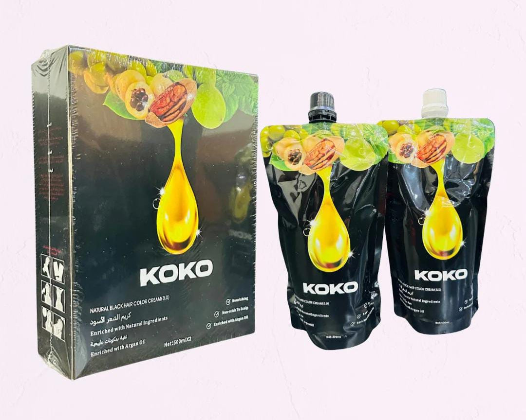 koko natural black hair color 1000ml with argon oil