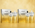 Koko hair care products with packaging on a gold background
