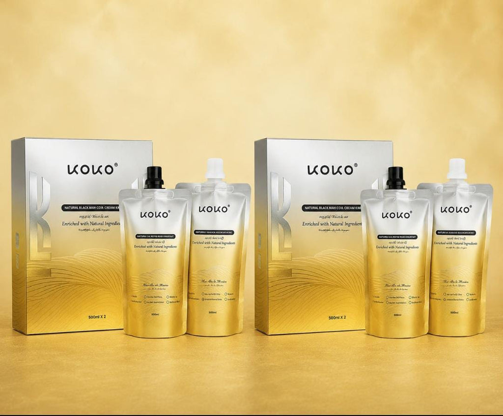 KOKO Professional Hair Color Kit – Natural Black (1000ml x2) Salon Use